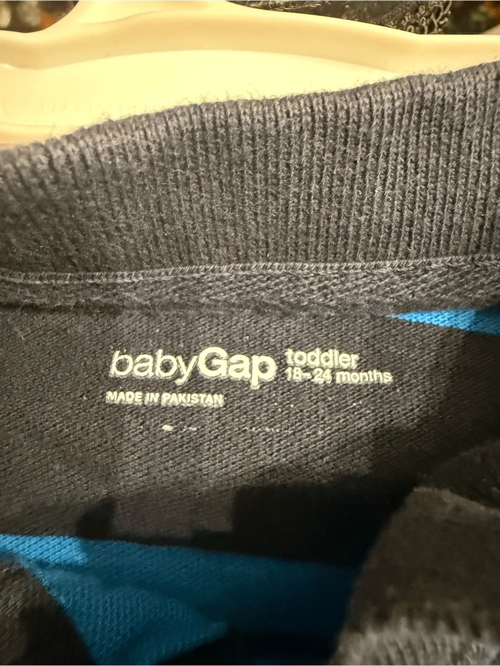 GAP Navy & Bright Blue Striped Polo